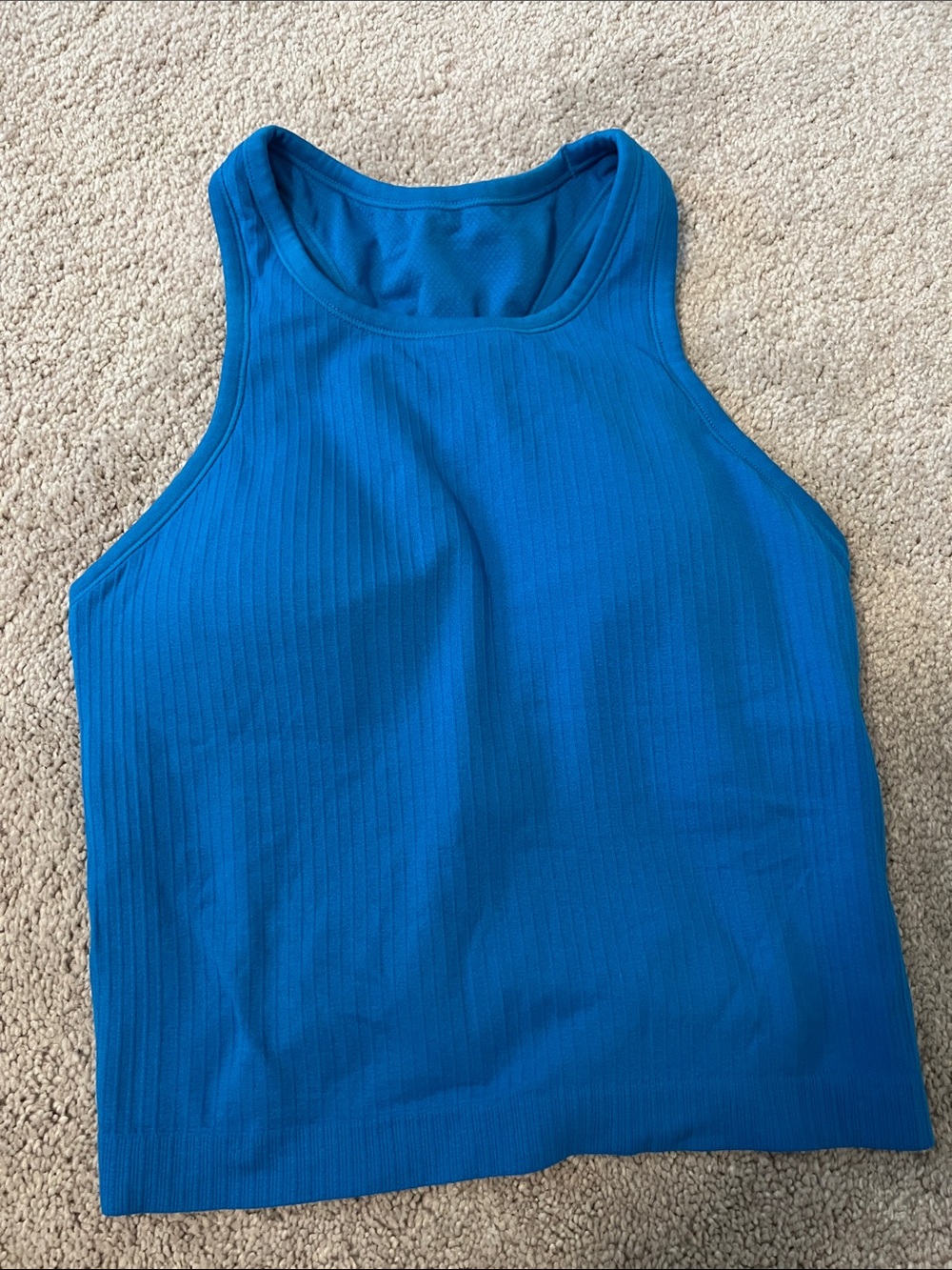 Source Unknown Bright Blue Ribbed Tank Top